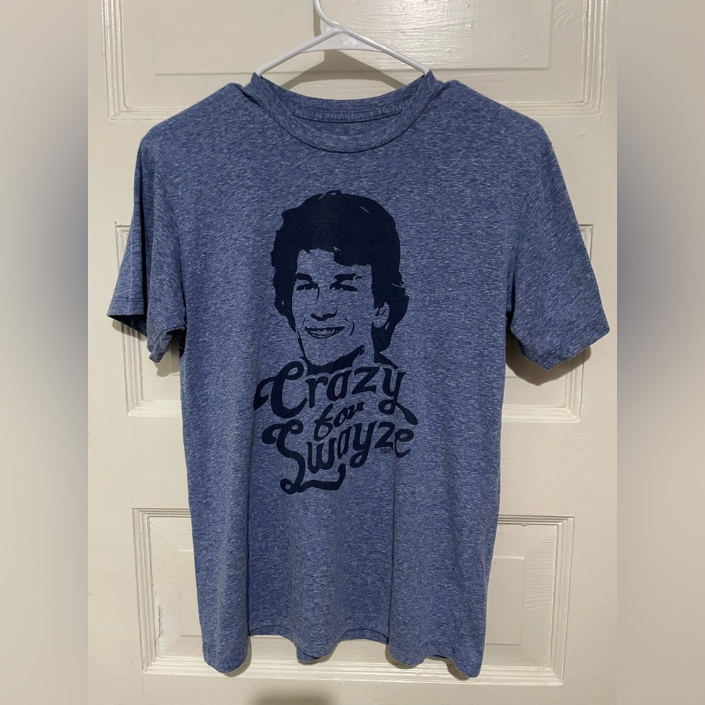 Solid Threads Crazy for Swayze Blue Graphic T-Shirt, Small